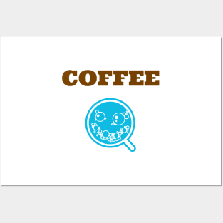 Coffee Themed Design with Smiley Cup Posters and Art